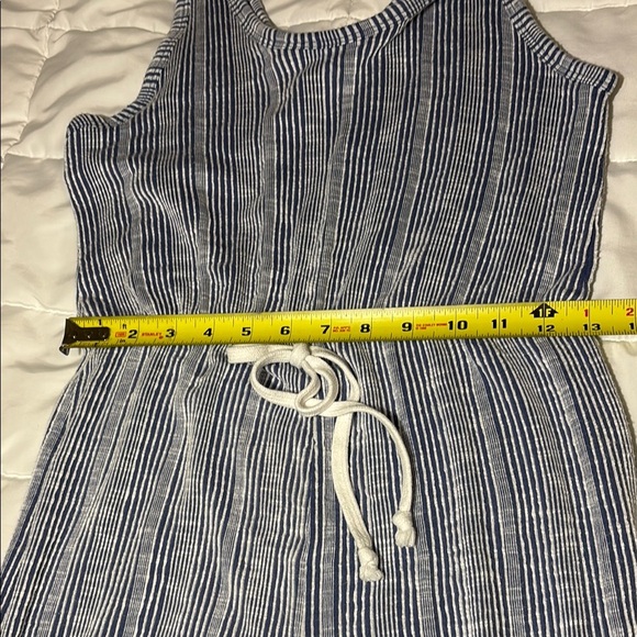 Striped Blue and White Jumpsuit Caution to the Wind - Picture 9 of 11